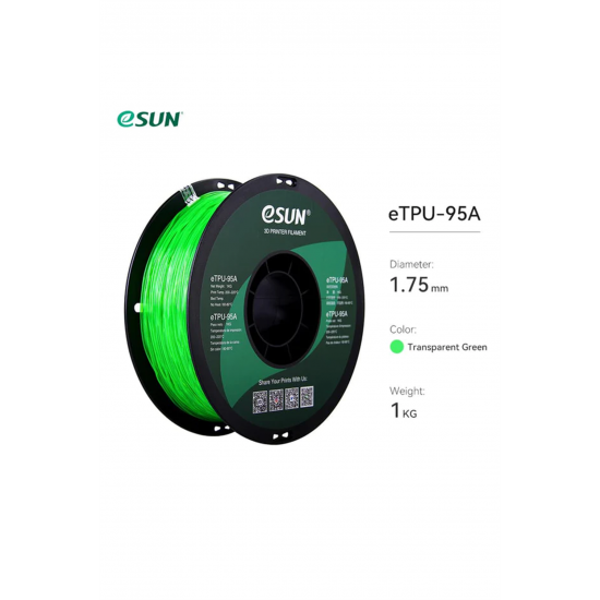 Esun eTPU-95A Filament Transparan Yeşil