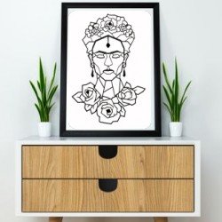 Frida Kahlo Duvar Heykeli 2D II T3107102